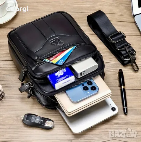 Американска, Класическа Мъжка бизнес чанта с дръжка•Премиум Естествена кожа!, снимка 11 - Чанти - 49293207