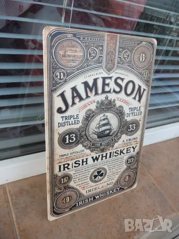 Метална табела Ирландско уиски Jameson тройно дестилирано бар алкохол, снимка 2 - Рекламни табели - 49801619