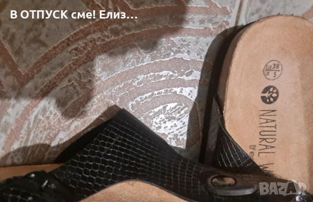 Чехли на платформа, тип Birkenstock, нови 38 естествена кожа и еко, снимка 2 - Чехли - 51397325