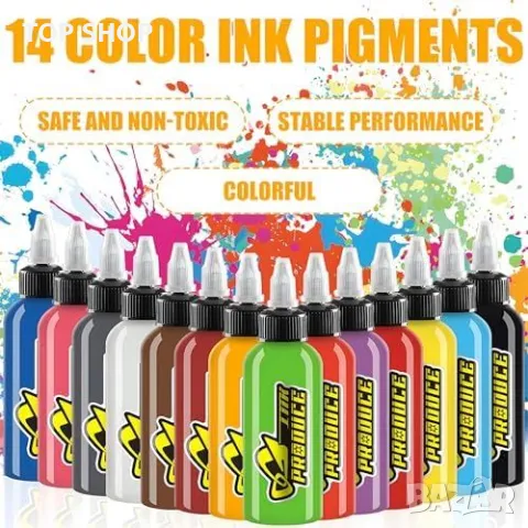 Нов Професионален комплект DLD мастила за татуировки 14 бутилки, 30ml, снимка 8 - Тримери - 49203186