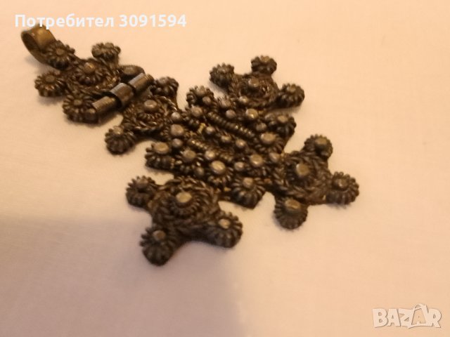 Етиопски православен коптски кръст на панти, античен ръчно изработен християнски медальон, снимка 3 - Други ценни предмети - 41868626