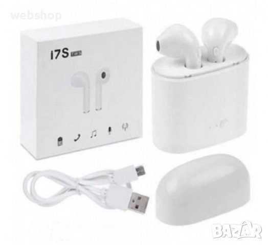 Безжични Bluetоoth слушалки I7S в комплет с функция handsfree и кутийка зарядно, снимка 2 - Безжични слушалки - 41451971