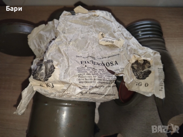 Стар противогаз от Финландия 1931г., снимка 8 - Колекции - 52863422