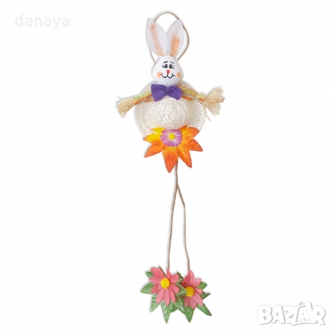 2740 Великденска украса Малко зайче с шапка и висулка, снимка 2 - Декорация за дома - 36085004