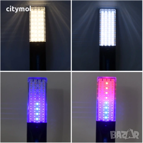 Соларна работна LED лампа, акумулаторна, кука и магнити, Type C, снимка 5 - Лед осветление - 53721899