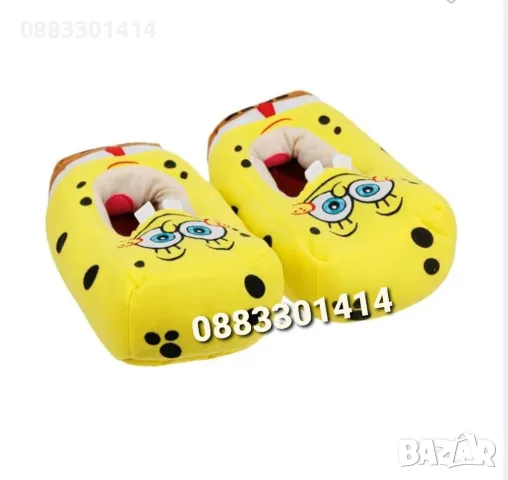 3D Пантофи SpongeBob Спондж Боб Плюшени пантофи , снимка 2 - Пантофи - 47884009