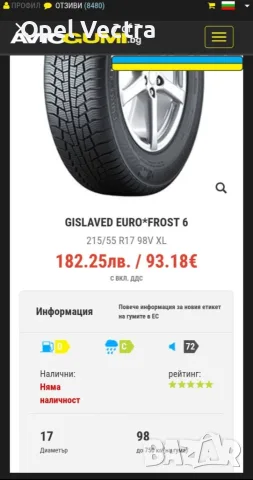 Зимни гуми Gislaved 215/55/R17 DOT 22, снимка 4 - Гуми и джанти - 56225995