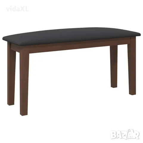 vidaXL Пейка 90 см Кафява масивна дървесина Гума