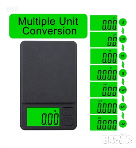 Дигитален кантар, 0.01g-1000g, снимка 3 - Друга електроника - 53450463