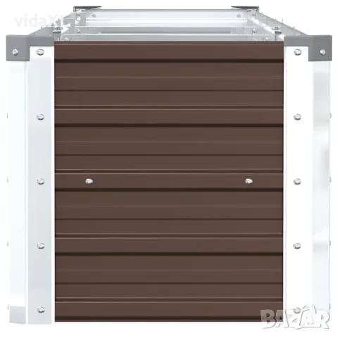 vidaXL Градинска висока леха поцинкована стомана 320x40x45 см кафява, снимка 5 - Саксии и кашпи - 56147597