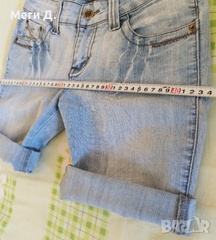 Дамски светлосини панталонки р-р 27, 26+подарък риза S, XS, снимка 13 - Къси панталони и бермуди - 40973483