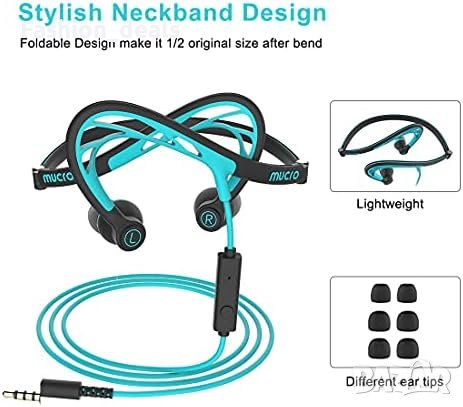 Нови Спортни Слушалки за бягане с кабелна лента за врата с калъф Бягане Тренировки, снимка 7 - Слушалки, hands-free - 41813850