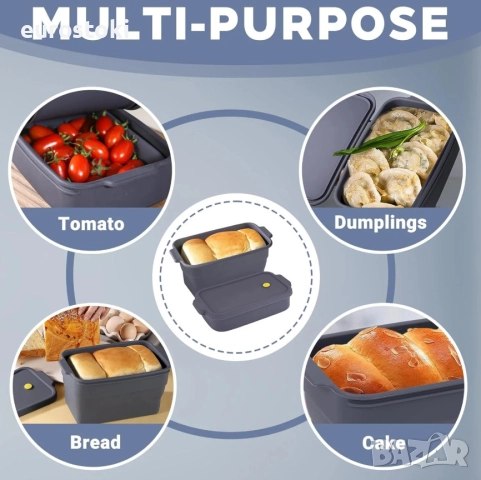 Силиконова форма за печене AUTOWNLUX, сгъваема силиконова форма с капак, форма за хляб, торти, сладк, снимка 2 - Други - 52471545