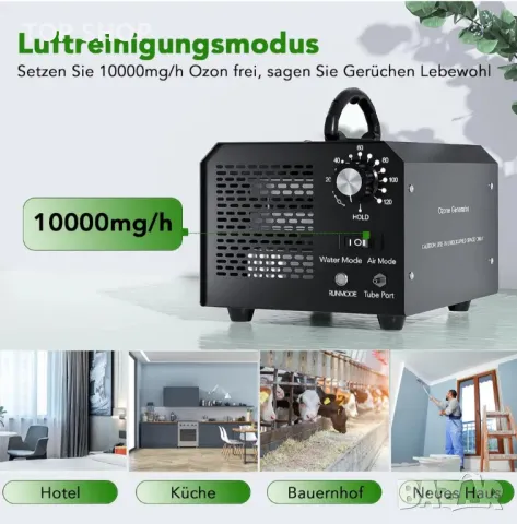 Генератор на озон, FELLAT 10000 mg/h Индустриален пречиствател на въздух с режим Въздух Вода, снимка 5 - Подемници - 48933423