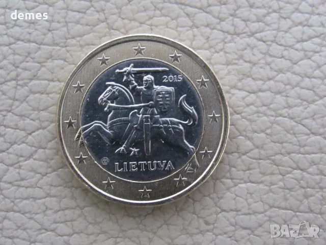 1 евро-Литва, 2015 г, перфектна, 165D, снимка 2 - Нумизматика и бонистика - 56036356