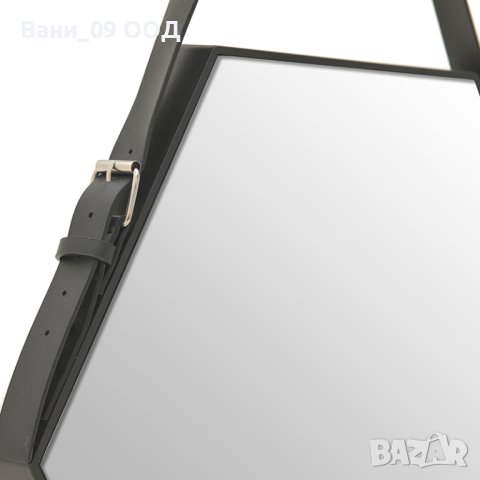 Шестоъгълно огледало с кожена закачалка , снимка 2 - Декорация за дома - 40760548