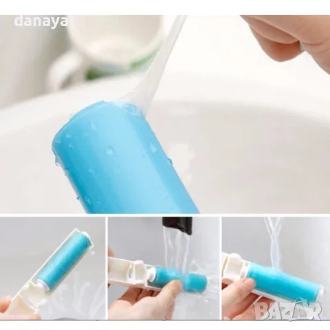 5524 Миеща силиконова ролка за обиране на косми по дрехи, снимка 3 - Мопове, кофи, четки и метли - 48402158