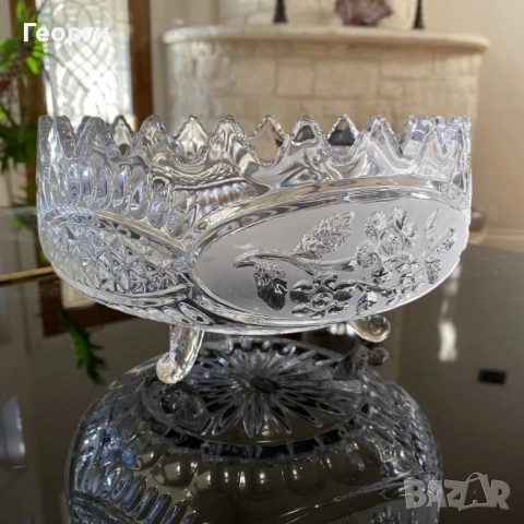 Винтидж кристални ваза/купа/фруктиера