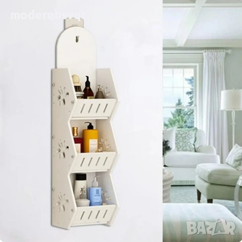 Стенен рафт за баня, 3 реда органайзер за баня, хол, кухня, снимка 4 - Етажерки - 51581818
