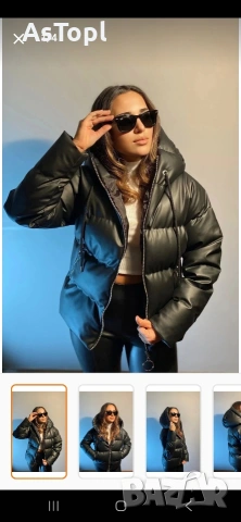 Топло, зимно кожено яке, снимка 3 - Якета - 53105747