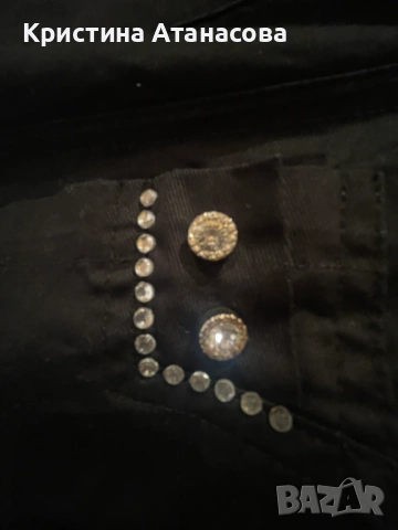 Къси гащи – черни с камъчета и капси, снимка 8 - Къси панталони и бермуди - 53728294