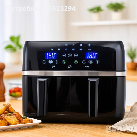 Двоен Air fryer , снимка 4 - Уреди за готвене на пара - 52344765