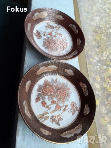 Лот от две чинии сатцума Satsuma, снимка 2 - Антикварни и старинни предмети - 34751974