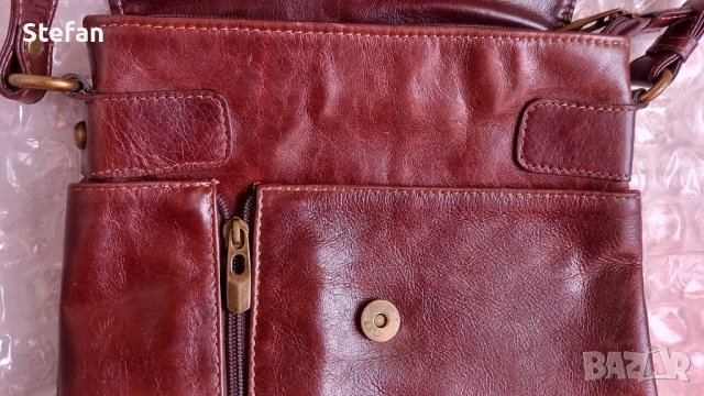 Маркова мъжка кожена чанта Pat Calvin, снимка 4 - Чанти - 44264980