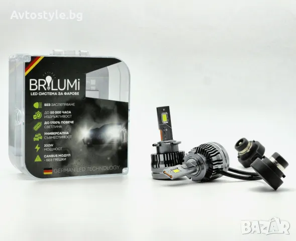 LED крушки за фарове BRILUMI Xenite, D2S, 100W-CANBUS, 6000K, снимка 1 - Аксесоари и консумативи - 50065290