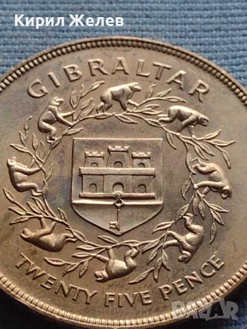 Монета 25 пенса 1977г. Гибралтар 25г. От коронацията на кралица Елизабет втора 40435, снимка 5 - Нумизматика и бонистика - 42711310