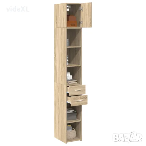 vidaXL Тесен шкаф, сонома дъб, 30x42,5x225 см, инженерно дърво, снимка 3 - Бюфети - 56146897