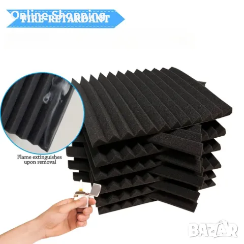 Акустични Панели за шумоизолация и звукоизолация, 12 броя, огнеупорни, снимка 6 - Изолации - 50434591