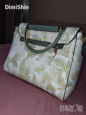Дамска чанта Peony Green, снимка 5 - Чанти - 53663400