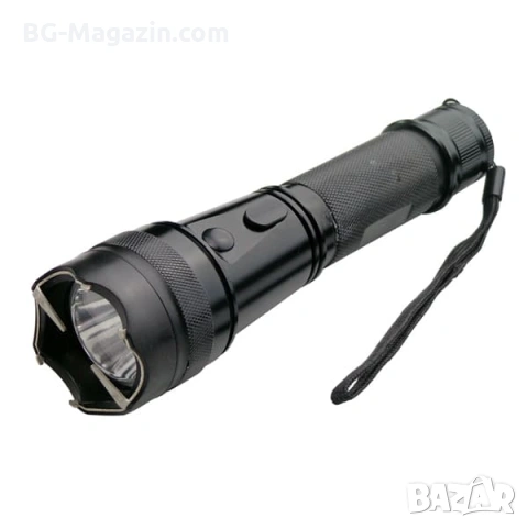 Мощен тактически електрошок кучегон за самоотбрана от кучета нападение хора LED фенер акумулаторен, снимка 9 - Екипировка - 53032357