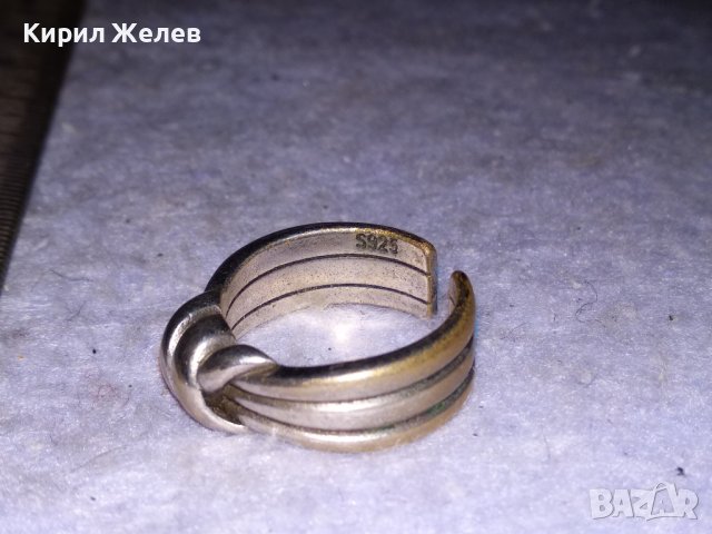 Стар АРТ НУВО ПОСРЕБРЕН БРОНЗОВ ПРЪСТЕН - ПАНДЕЛКА с ПЕЧАТ S925 РЕГУЛИРУЕМ РЕТРО МОДЕЛ 38511, снимка 6 - Антикварни и старинни предмети - 41451022