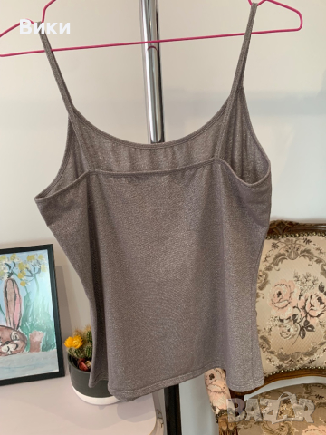 Сив потник със сребристи нишки в размер М/L, снимка 9 - Потници - 44927140
