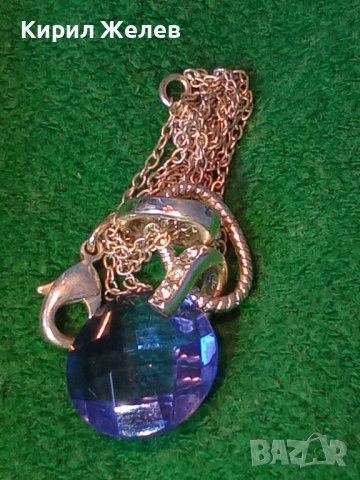 НЕЖНО ФЕШЪН АРТ КОЛИЕ ФАСЕТИРАН ЦВЕТЕН КРИСТАЛ с ФИНА ПОСРЕБРЕНА ВЕРИЖКА 37061, снимка 4 - Колиета, медальони, синджири - 39955046