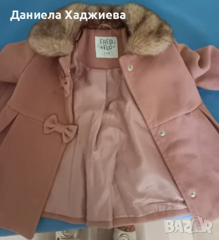 Прекрасно официално бебешко палто Fred & Flo, размер 9-12 м., снимка 3 - Бебешки якета и елеци - 56082559