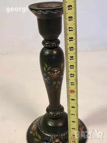 дървен свещник ръчноизрисуван 25/3, снимка 6 - Декорация за дома - 50111117