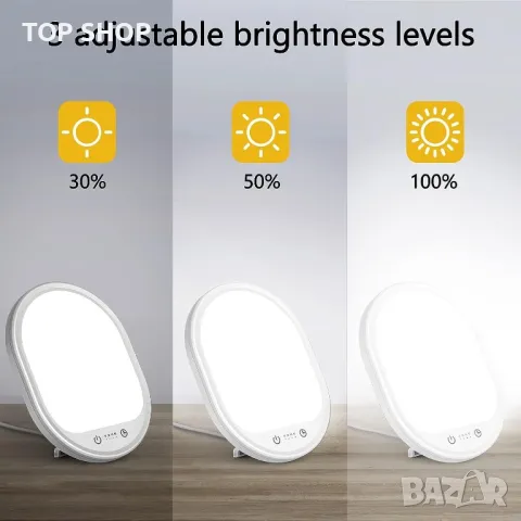 Лампа за дневна светлина Lobertingu с 3 нива на яркост, 10000 лукса, снимка 5 - Настолни лампи - 49731128