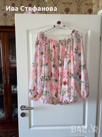 Нов ефирен топ блуза с дълъг ръкав цветя флорален принт ХЛ /2ХЛ , снимка 7 - Блузи с дълъг ръкав и пуловери - 41330456