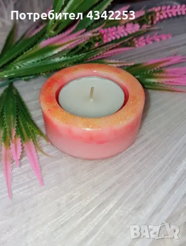Свещник от епоксидна смола 🕯с ароматна свещичка , снимка 1