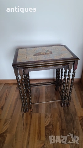 Троен сет маси - естествено дърво, снимка 5 - Антикварни и старинни предмети - 53005461