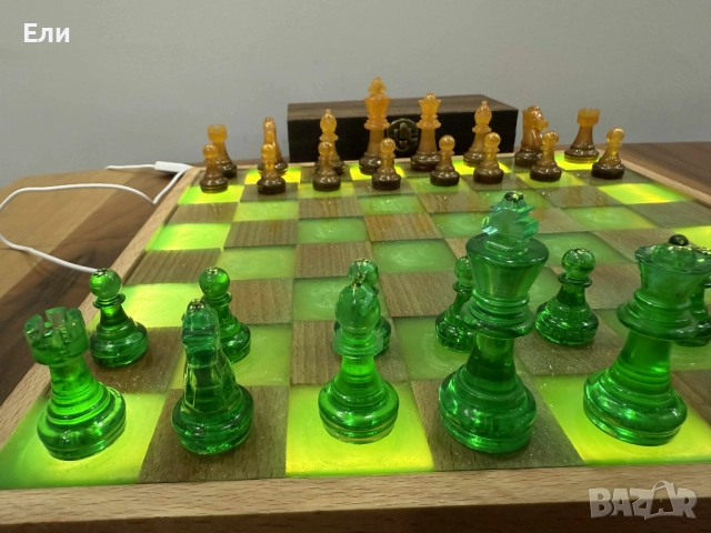 Луксозен, ръчно изработен шах комплект, снимка 7 - Шах и табла - 52594860