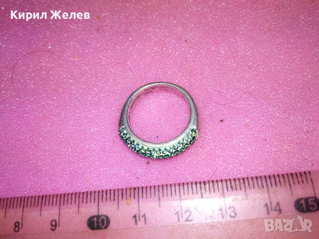 OXETTE S925 ЕМАЙЛИРАН СКЪПОЦЕНЕН СРЕБЪРЕН ПРЪСТЕН СРЕБРО 925 с ИСКРЯЩИ КРИСТАЛИ СВАРОВСКИ 43219, снимка 10 - Пръстени - 44315328