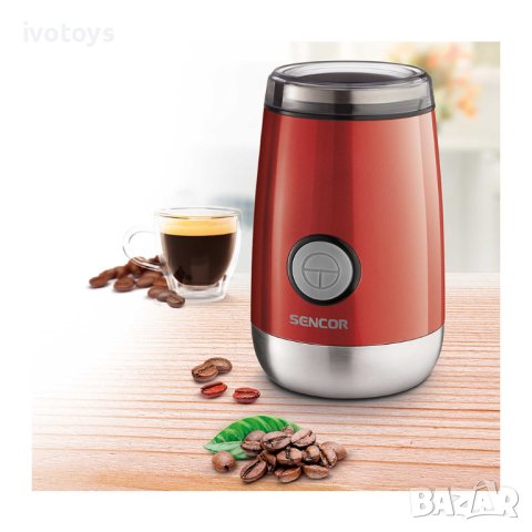 Електрическа кафемелачка SENCOR SCG 2050RD, 150W, 85 dB, Червен, снимка 3 - Кафемашини - 41547281