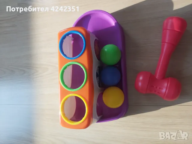 Игра с чук и 3 разноцветни топки, снимка 2 - Други - 49697325