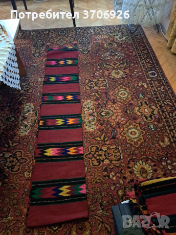 2 неизползвани , ръчно тъкани , вълнени черги, снимка 2 - Платове и дамаски - 44551000