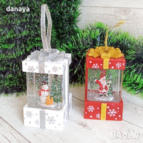 3174 Светещо коледно преспапие Подарък, 11 см