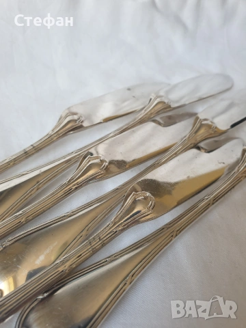 Комплект посребрени ножове за риба, снимка 9 - Антикварни и старинни предмети - 53536524